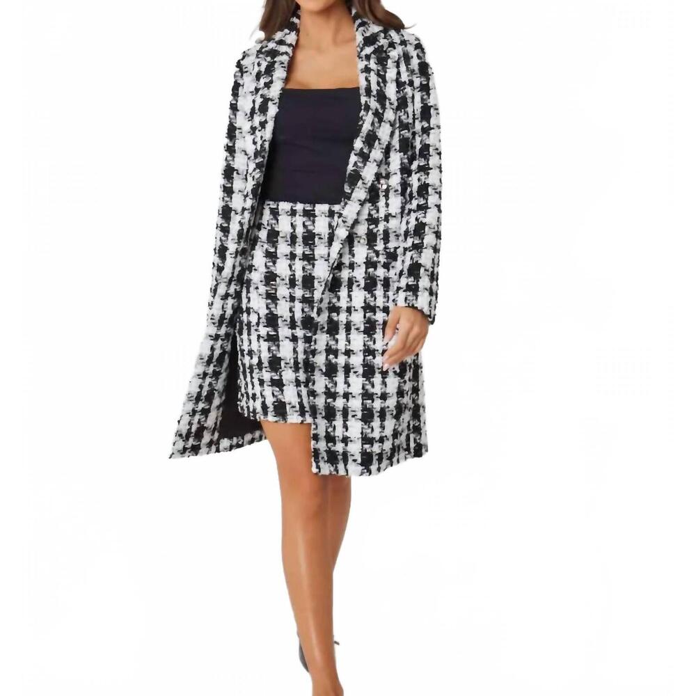 NEW ABBEY GLASS abigail coat in black/white